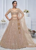 Soft Net Golden Bridal Wear Embroidery Work Lehenga Choli